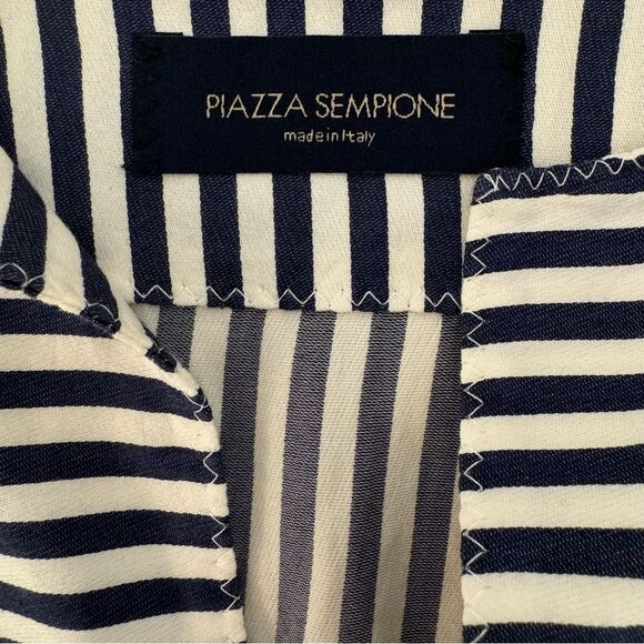 Piazza Sempione Dress Blue White Stripes Nautical Women’s Size 4 / IT 36 - Picture 2 of 11